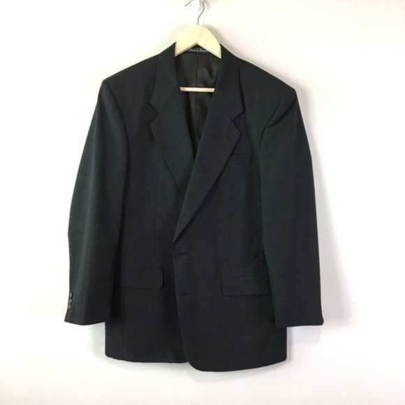 Gray Button Down Wool Suit Jacket